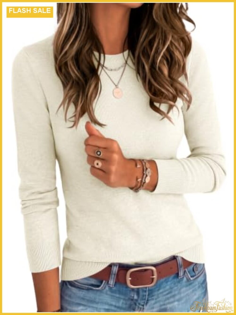 Wool Blend Slim Fit Long Sleeve Crew Neck Pullover Sweater